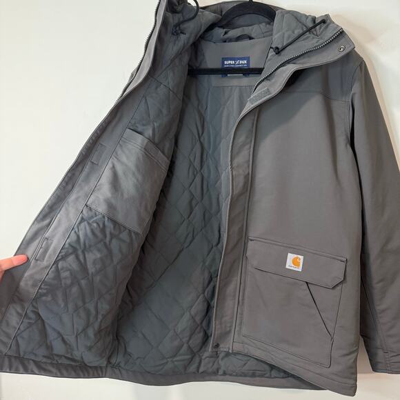 Carhartt Men's Super Dux Traditional Coat Jacket Parka Gray Medium Waterproof - Picture 3 of 9